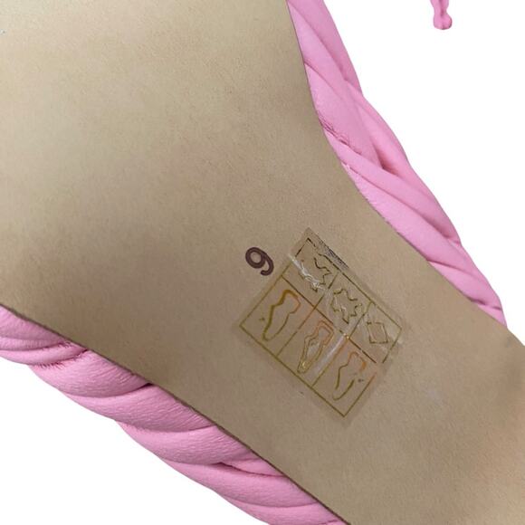 Jeffrey Campbell Copin Pleated Padded Mid Heel Pink Leather Mule size 9 NWOB - Picture 11 of 12